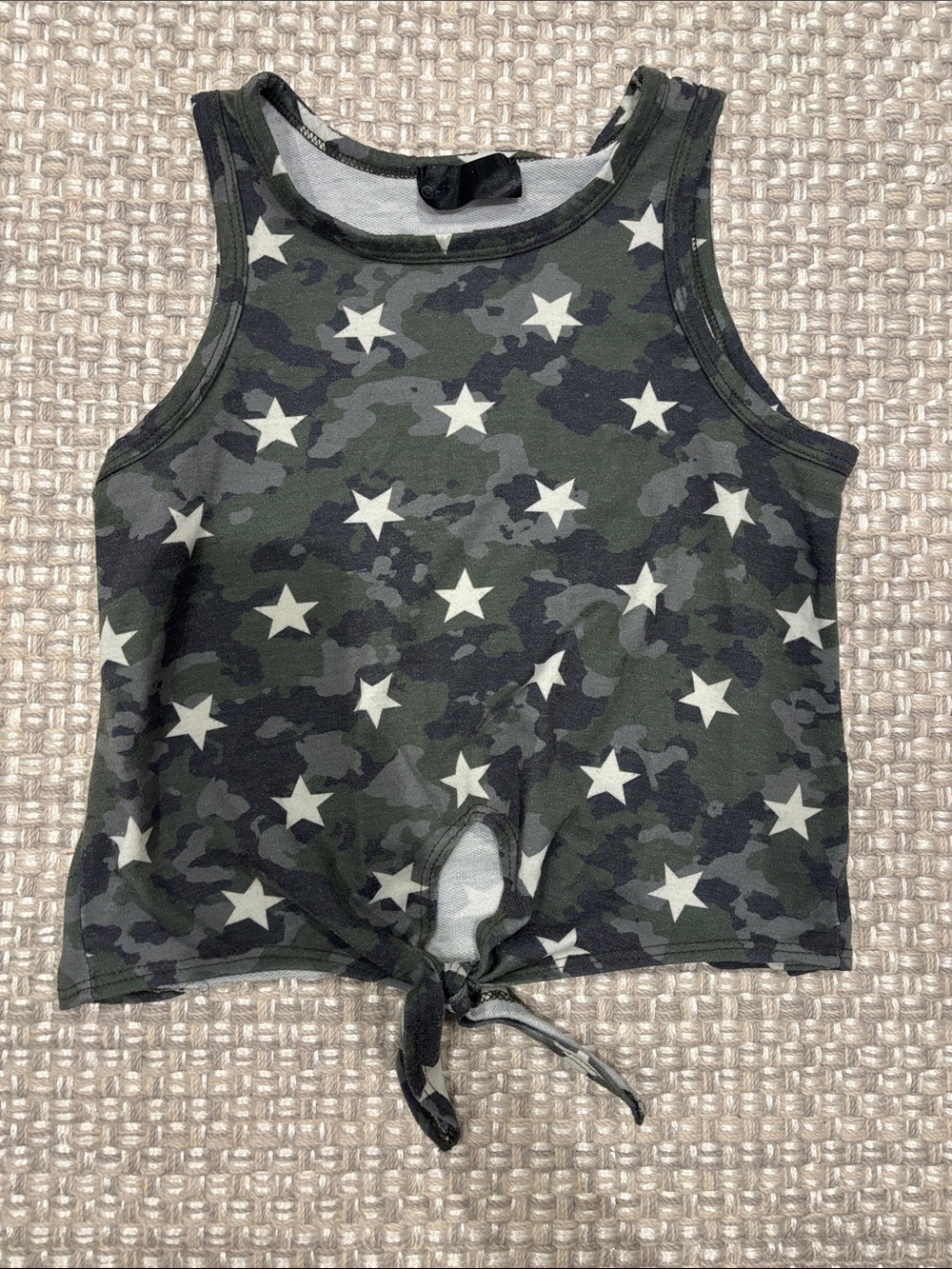 Girls' Camo Star Tie-Front Tank Top - Green